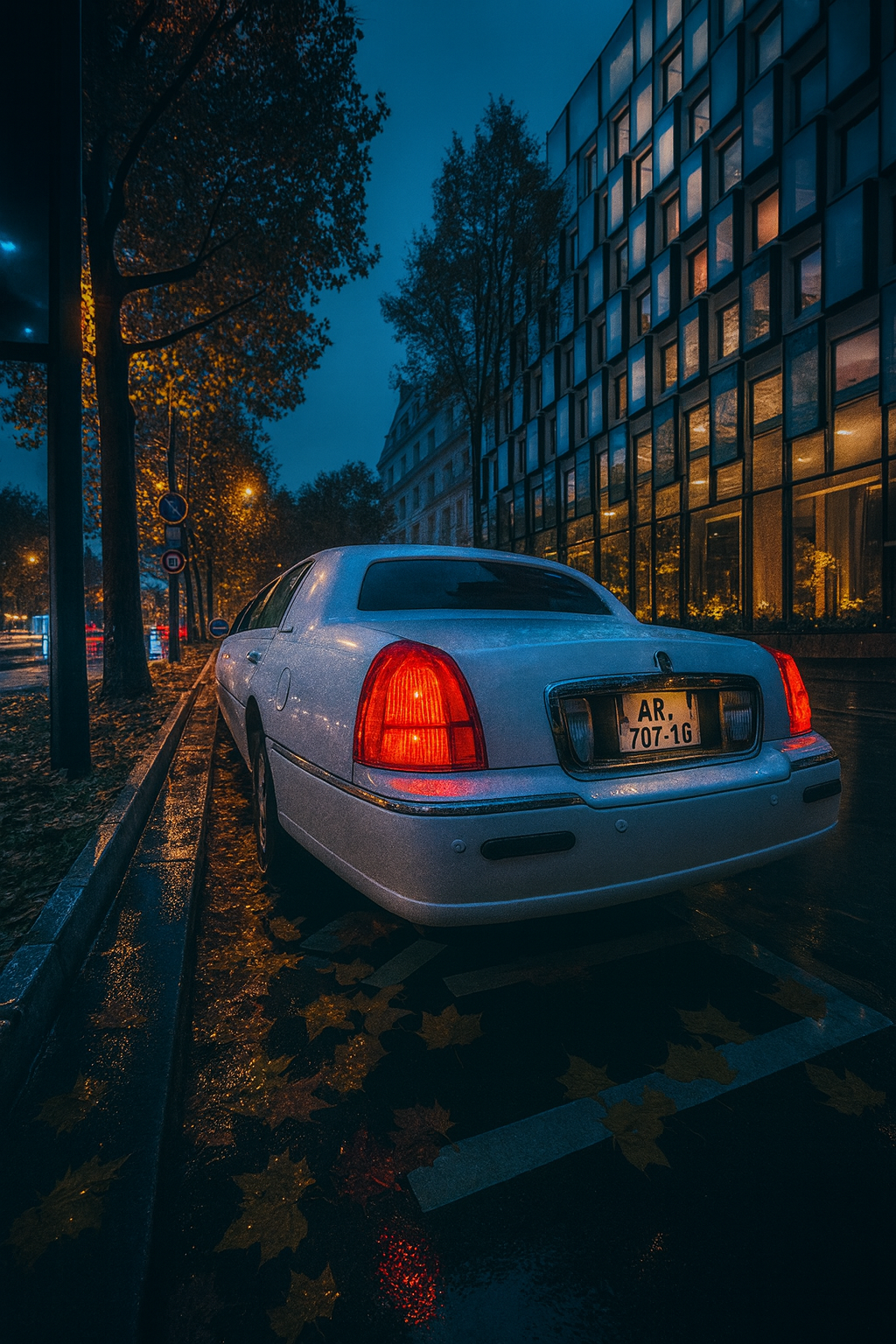 Paris by Night – limousine dans Paris, scène nocturne